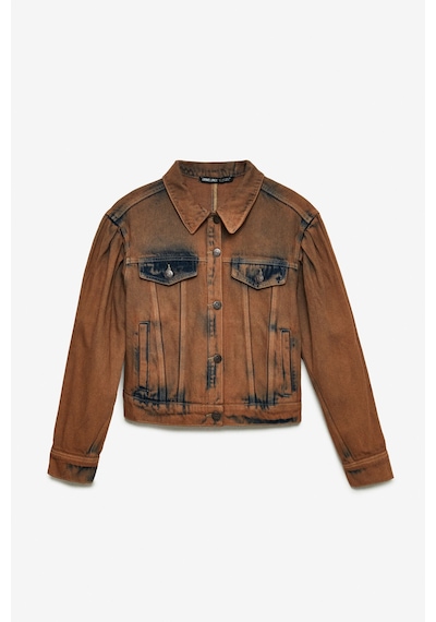 Ethıquet Marquesha Kadın Wild Vintage Kahverengi Crop Ceket