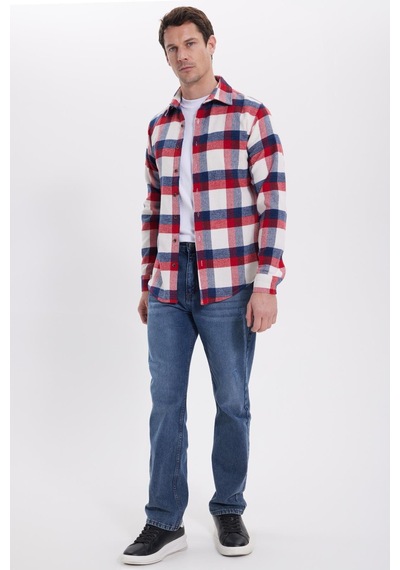 Tudors Erkek Slim Fit Dar Kesim Kareli Kışlık Oduncu Gömlek-42224 Kırmızı Tudors Erkek Slim Fit Dar Kesim Kareli Kışlık Oduncu Gömlek-42224 Kırmızı