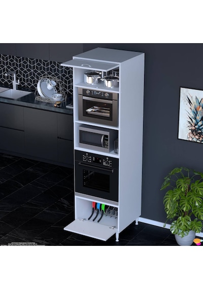 Eliusta Viramo Mikrodalga/ankastre Fırın Dolabı Kapaklı Depolama Alanlı 60x217x56 Cm Modüler Dolap Beyaz Eliusta Viramo Mikrodalga/ankastre Fırın Dolabı Kapaklı Depolama Alanlı 60x217x56 Cm Modüler Dolap Beyaz