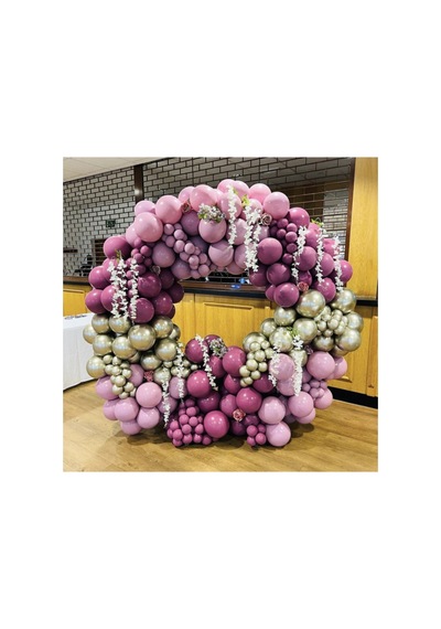 Krom Beyaz Altın Yaban Çileği Ve Toz Pembe Balon Zinciri 100 Adet Mix