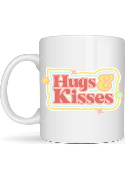 Model 30 Hugs & Kisses Tasarımlı Porselen Kupa - Sevdiklerine Sıcacık Bir Mesaj Diğer