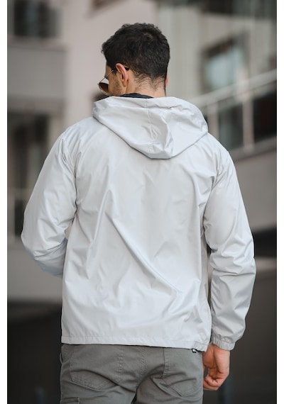 Oksit Zora Slim Fit Su İtici Kapüşonlu Mevsimlik Mont Gri