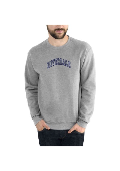 Riverdale Riverdale Baskılı Gri Melanj Erkek Örme Sweatshirt