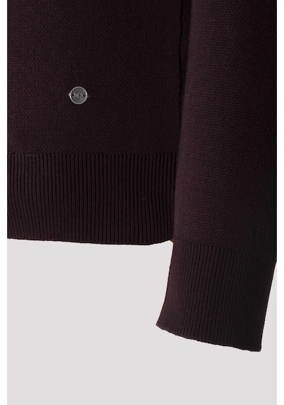 Ncs Jeans Erkek Triko Bordo Bisiklet Yaka Desenli Slim Fit Pamuklu Kazak 3723-bordo Bordo