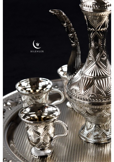 Hediyelik/ Dekoratif Gümüş Zemzem Takımı 8 Parça Set