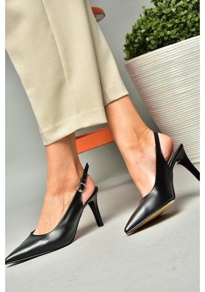 Fox Shoes S654071709 Siyah İnce Topuklu Kadın Ayakkabı Siyah