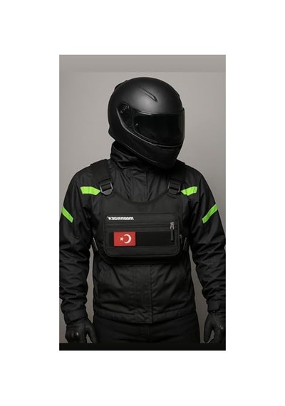 2As Geniş Hacimli Motosiklet Göğüs Çantası, Yelek Tipi Ve Kullanışlı 341 Siyah