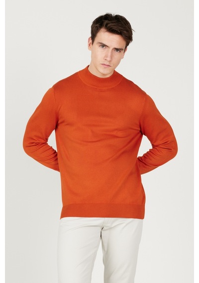 AC&Co / Altınyıldız Classics Erkek Standart Fit Normal Kesim Yarım Balıkçı Yaka Triko Kazak Kiremit AC&Co / Altınyıldız Classics Erkek Standart Fit Normal Kesim Yarım Balıkçı Yaka Triko Kazak Kiremit