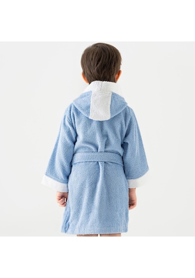 Soley Pueri %100 Pamuklu Unisex Çocuk Bornozu Mavi