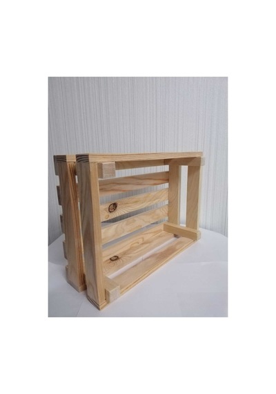 Ahşap Kasa 20x28x10 Cm Ham Naturel Organizer Ham Naurrel