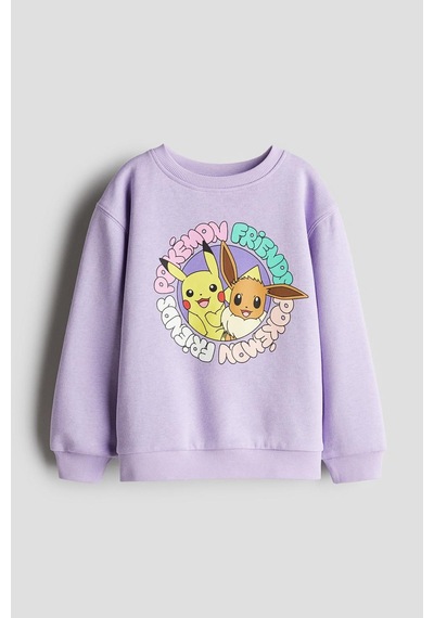Pokeman Kız Çocuk Sweatshirt LİLA