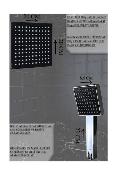 Faumix Ckt01 Krom Yağmurlama Tepe Duş Seti Krom