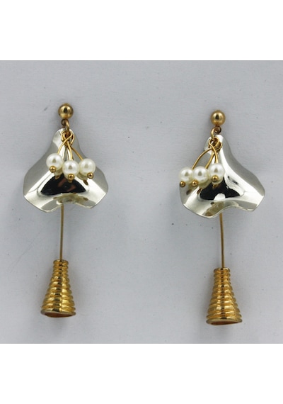 Şapkadan Küpe Kadın Gold Vip Vintage Tasarım Küpe N11.50520 Altın