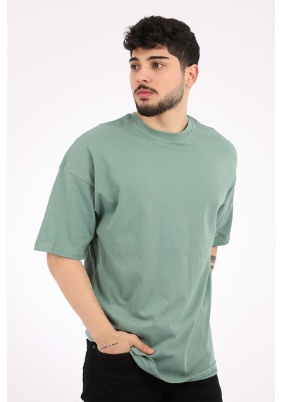 Stil Kombin Düz Basic Oversize Erkek Tişört Bld