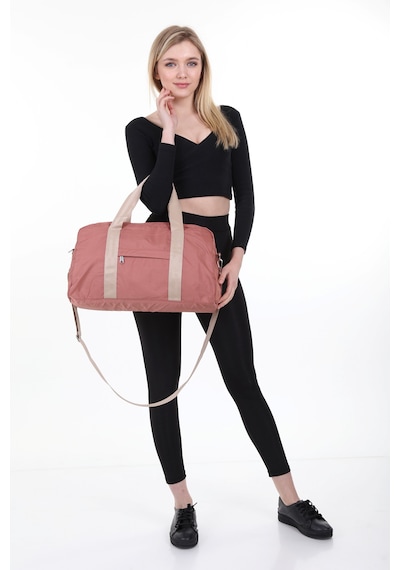 İcone Bag Kadın & Erkek Spor Çantası, Paraşüt Kumaş Önü Cepli Unisex Spor Fitness Gym Çantası Lila