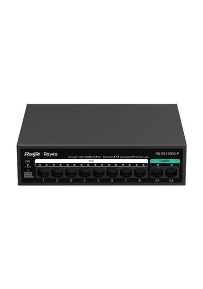 Ruıjıe Reyee Rg-es110fg-p 8 Port 10/100 + 2xgb Rj45 Uplınk Metal Kasa 110w Poe Swıtch Bezos1