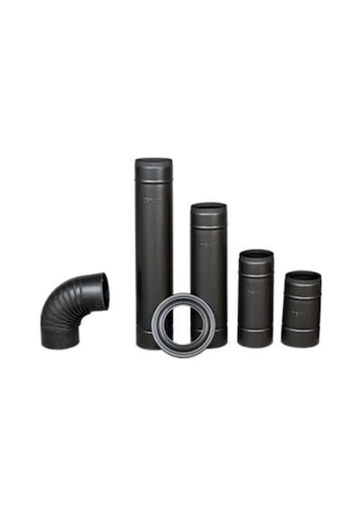 6 Parça Soba Boru Seti Mat Siyah - Antrasit 6 Tam Boy - 2 Dirsek 0.40mm
