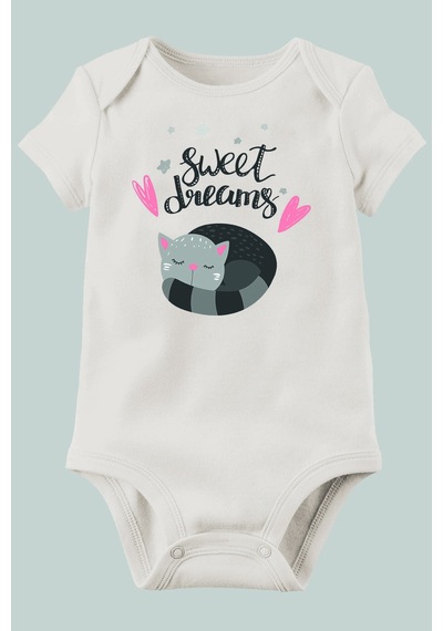 Babylimon Unisex Bebek Beyaz Organik Baskılı Pamuklu Body Beyaz - 132150820 Beyaz