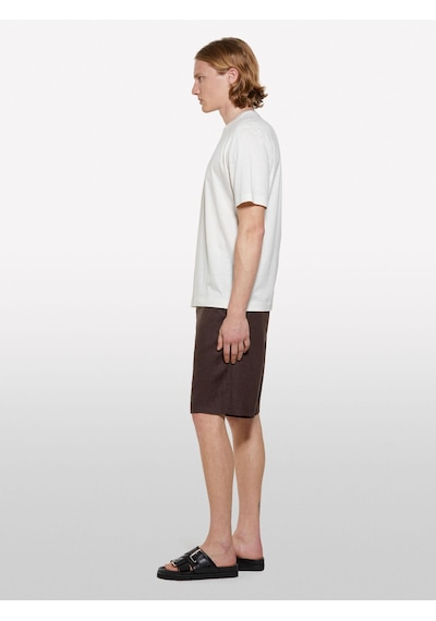 Sisley Liyosel Karışımlı Yırtmaçlı Regular Fit T-shirt Erkek Krem T-shirt - 325p361vs104k Ekru
