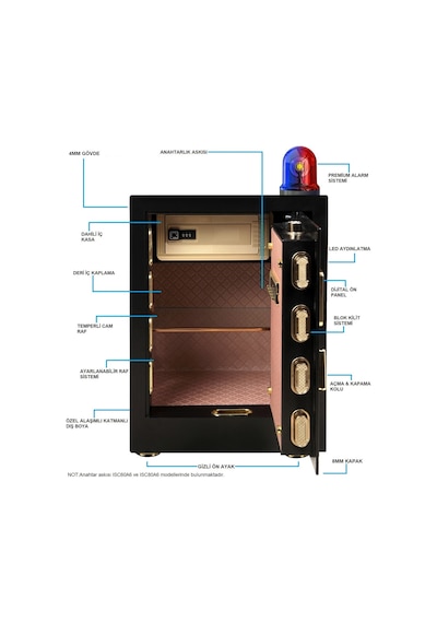 İnsafe ISC60A6 Special Edition Büyük Boy Çelik Para Kasası - Değerli Eşya ve Mücevher Kasası