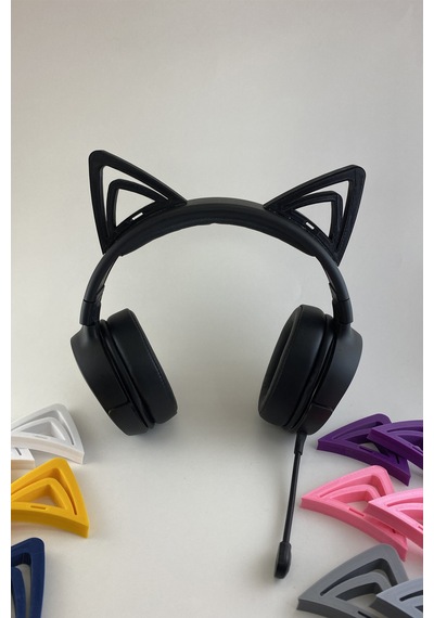 Kazanova Design Kedi Kulağı Kulaklık Aksesuarı Lacivert Kafa Üstü Kulaklık Uyumlu Pla