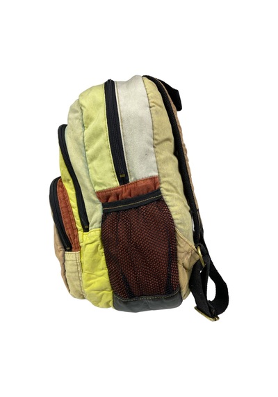 Old Cotton Cargo Kaliteli Vintage Disayn Sırt Gezi Çantası New Patchwork 5017 Koyu Kahverengi