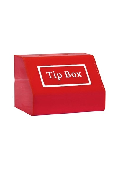 Pleksi Tip Box Bahşiş Kutusu Kırmızı 15x10xh12 Cm