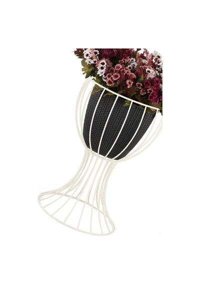Anafor Saksılık Beyaz 43 Cm Siyah Saksı