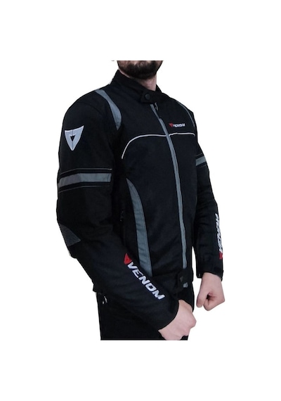 Venom Spin Motosiklet Montu Siyah-gri Motorcu Montu