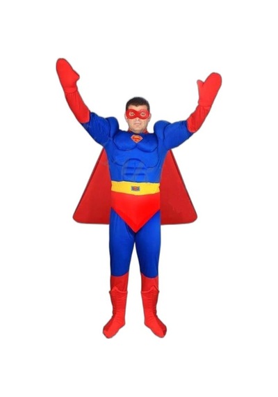 Kostümsarayı Yetişkin Superman Kostümü Kaslı