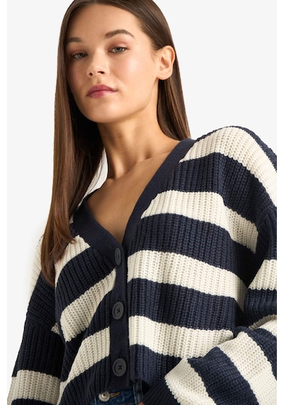 Defacto Regular Fit V Yaka Hırka Z8539az25wnnv207 Lacivert
