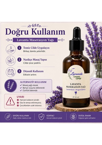 Lavande Lavanta Çiftliği Lavanta Maserasyon Masaj Yağı 50 ML