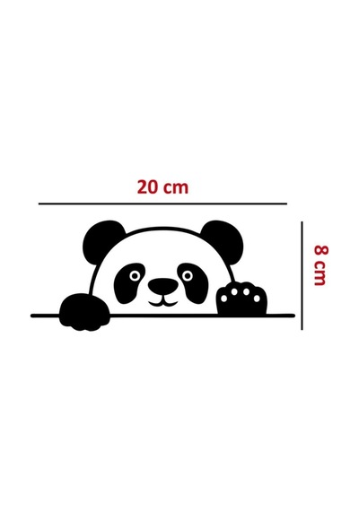 Bagajdan Bakan Panda Oto Cam Sticker Siyah 20 X 8 Cm