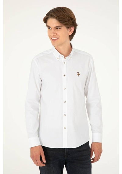 U.S. Polo Assn. U.s. Polo Assn. Uzun Kollu %100 Pamuk Basic Gömlek 1962279 Beyaz