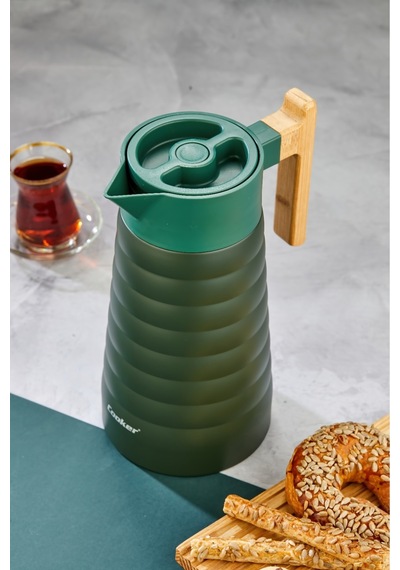Cooker Colorstay Bamboopour 2 Litre Paslanmaz Çelik Bambu Saplı Termos Ckr2096 Yeşil