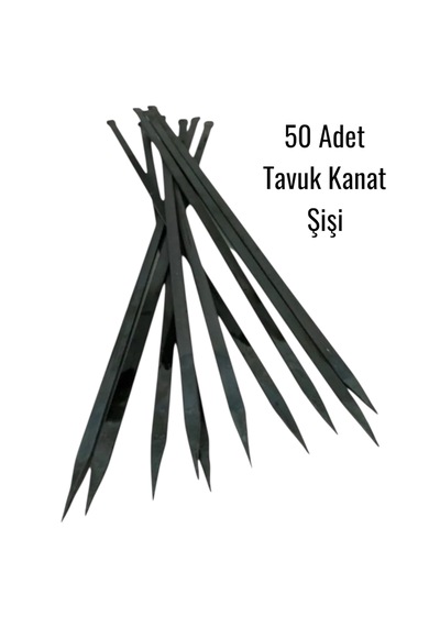 Tavuk Kanat Şişi 50 Adet-yassı Silme Demir-tavuk Şişi Boy 60cm