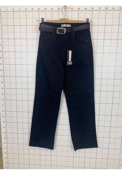 Ymr Moda Siyah Kemerli Kesik Z R Model Palazzo Kadın Jeans 25484