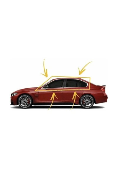 Bmw F30 Cam Çerçevesi Kenar Çıtası Krom Tamtur PASLANMAZ
