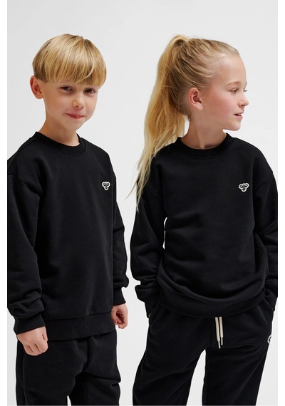 Hummel Pamuklu Loose Fit Bisiklet Yaka Sweat Unisex Çocuk Sweat 232950-2001 Siyah