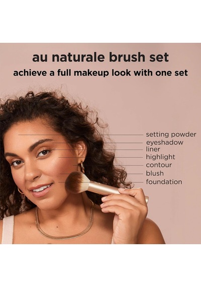 Lexroo Au Naturale Makyaj Fırçası Seti, Fondöten, Pudralar Ve Kapatıcılar İçin