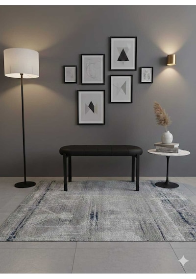 Özcan Metal 90 Cm Metal Ayaklı Puf Bench Antre Salon Mutfak Yatak Odası Balkon Puf Siyah