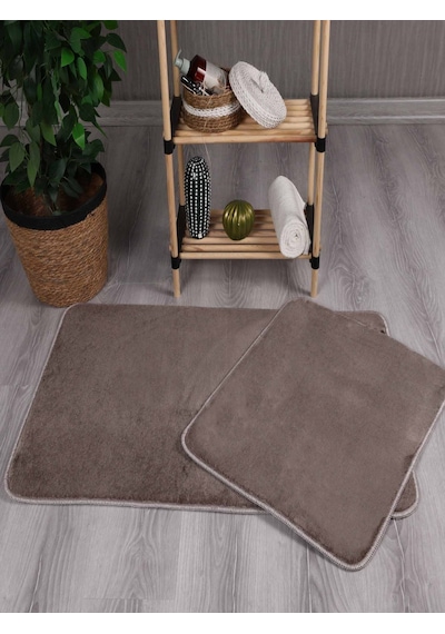 My Evilla Modern Dekoratif Peluş Simirna 50x80-50x40 Banyo Klozet Takımı 001