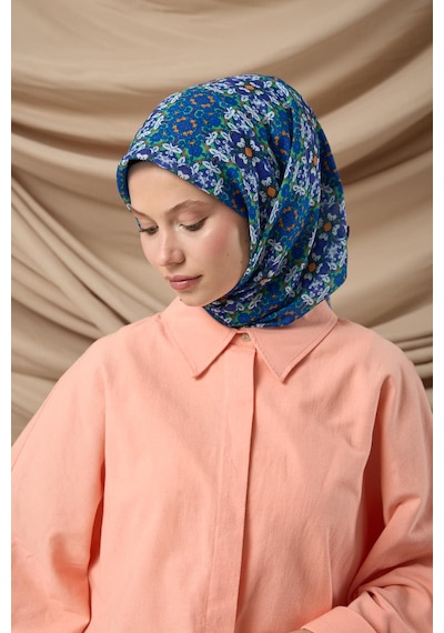 Silk Home Soft Eşarp 73093-05 Mavi, Yeşil, Turuncu, Beyaz
