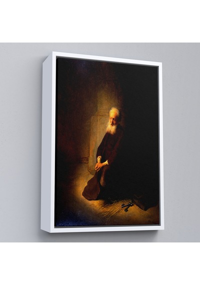 Çerçeveli Rembrandt Van Rijn - Hapishanedeki Havari Aziz Peter Diz Çökmüş Tablo-7410