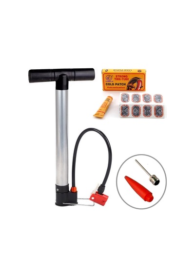 Bisiklet Motosiklet Pompa Lastik Hava Şişirme Pompası 48 Yama