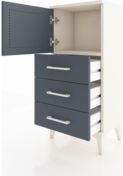 Arges Komodin Tek Raflı 3 Çekmeceli Tek Kapaklı 44x30x96 Aytaşı-antrasit Aytası Arges Komodin Tek Raflı 3 Çekmeceli Tek Kapaklı 44x30x96 Aytaşı-antrasit Aytası