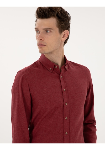 Pierre Cardin Erkek Bordo Gömlek Desenli 50316751-vr014 Bordo