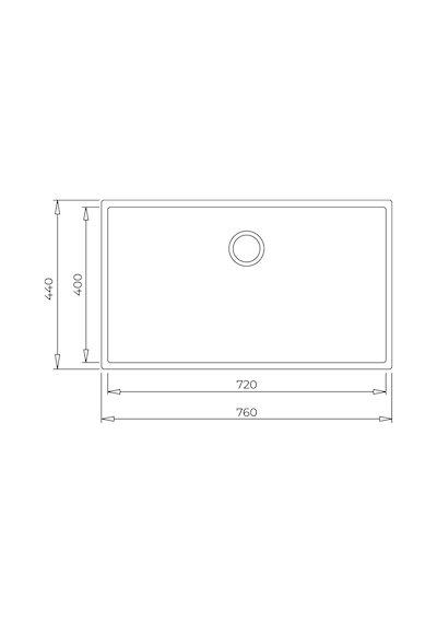 Teka Square 72.40 Tg Tek Hazneli Tezgahaltı Tegranite Eviye - Arctic White - 115230019