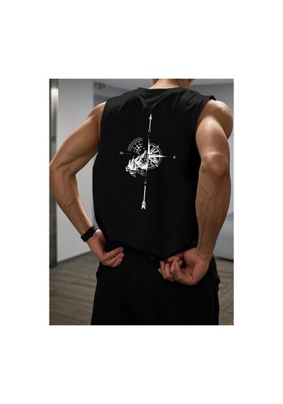 Caddemia Yaz Gündelik Spor Spor Gevşek Dağ Ve Pusula Baskı Rahat Nefes Alabilen Yuvarlak Boyun K Siyah Caddemia Yaz Gündelik Spor Spor Gevşek Dağ Ve Pusula Baskı Rahat Nefes Alabilen Yuvarlak Boyun K Siyah