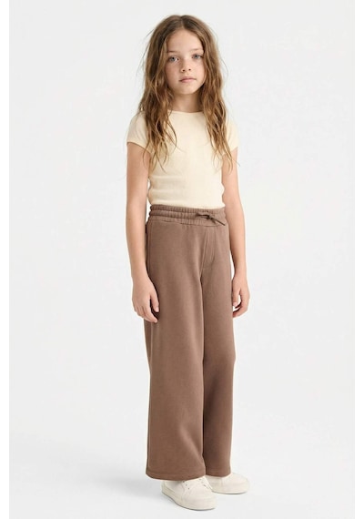 Defacto Kız Çocuk Wide Leg Beli Lastikli Geniş Paça Eşofman Altı D0743a825aubn534 Kahve